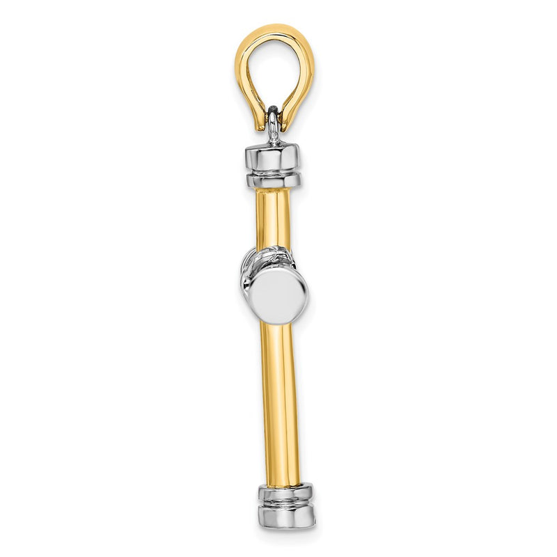 14k Two-tone Gold Polished w/ X In Center Cross