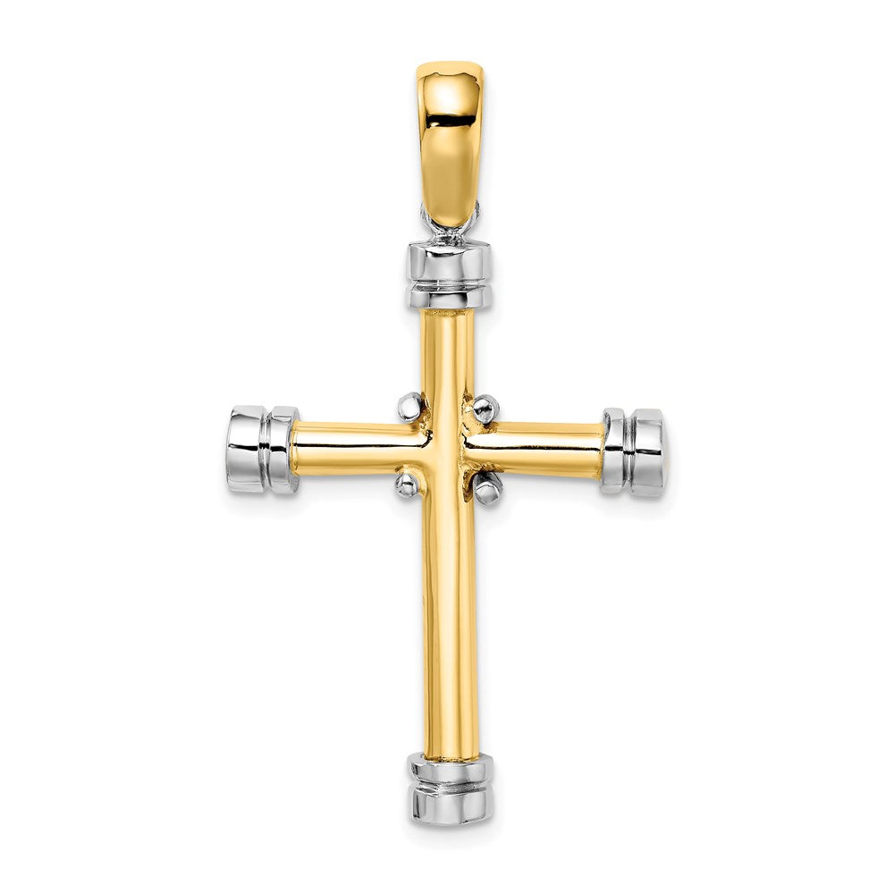 14k Two-tone Gold Polished w/ X In Center Cross