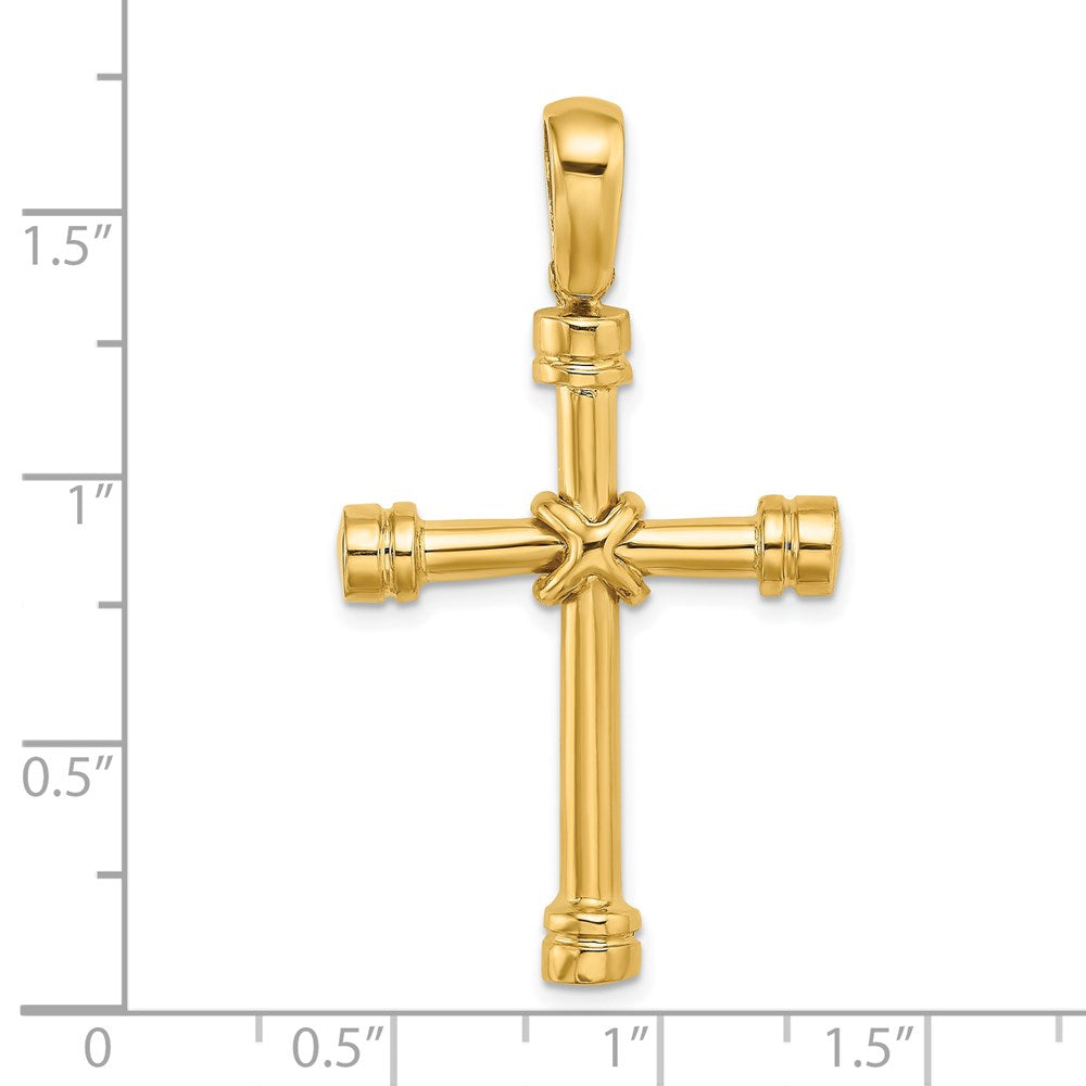 14k Yellow Gold Polished w/ X Center Cross