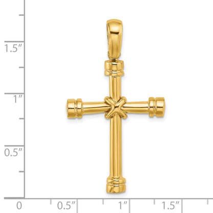 14k Yellow Gold Polished w/ X Center Cross