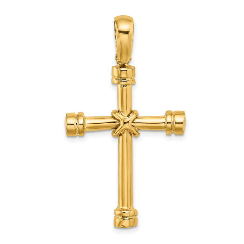 14k Yellow Gold Polished w/ X Center Cross