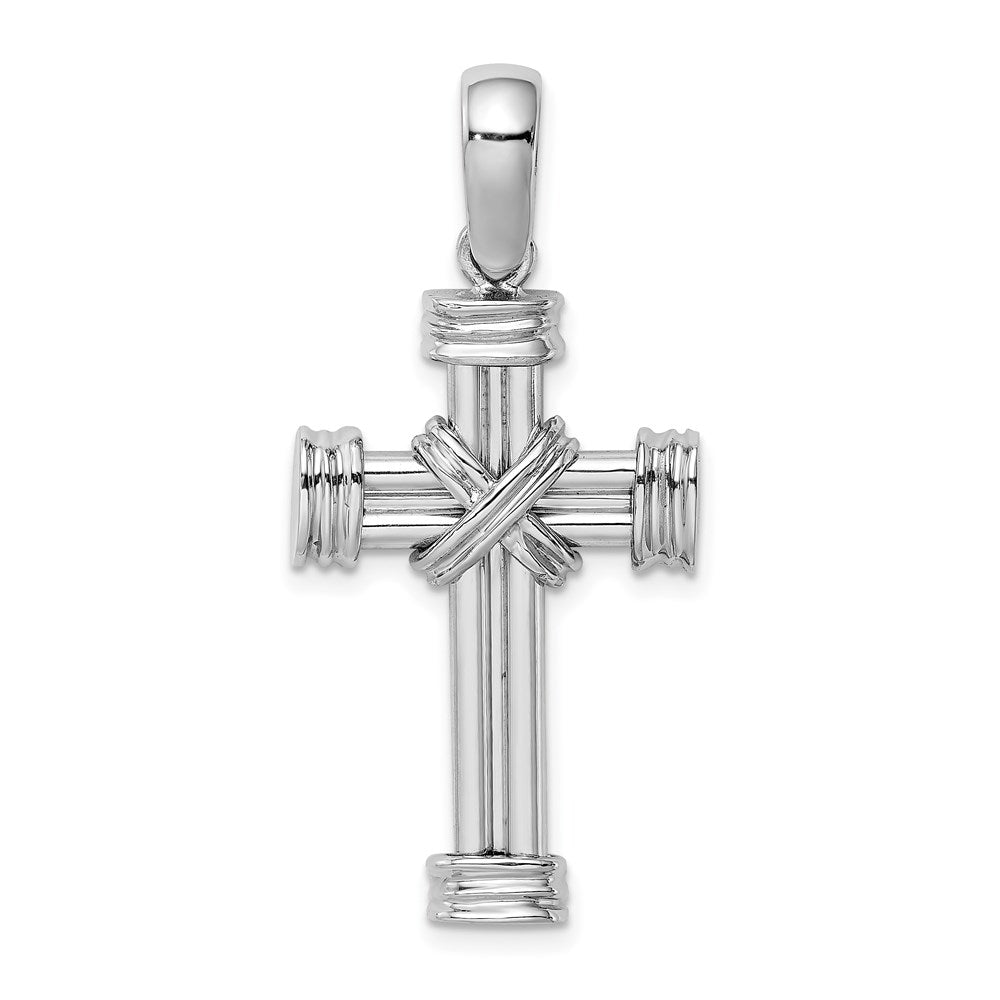 14k White Gold Polished Cross Charm