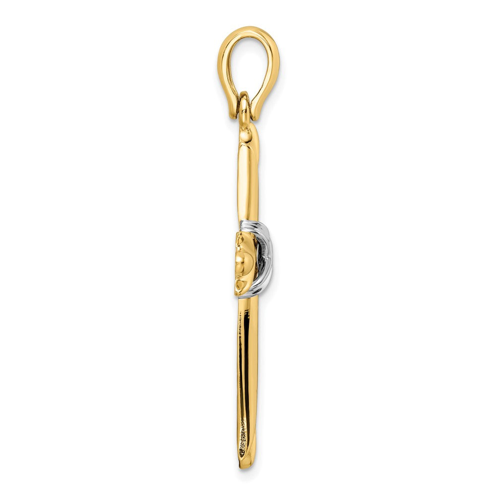 14k Two-tone Gold Polished w/ X-center Cross