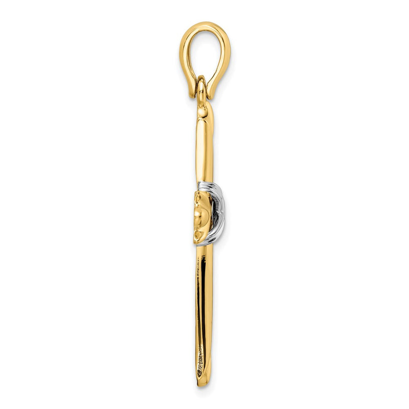 14k Two-tone Gold Polished w/ X-center Cross