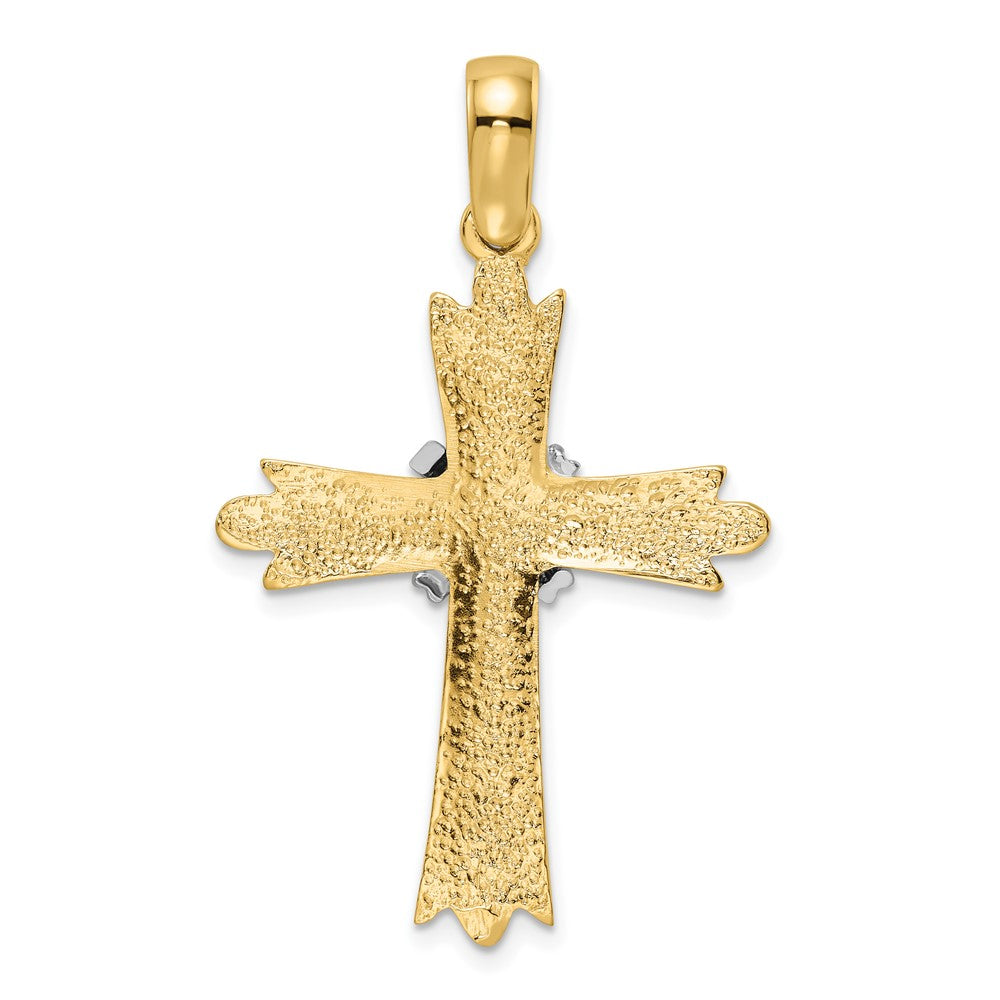 14k Two-tone Gold Polished w/ X-center Cross