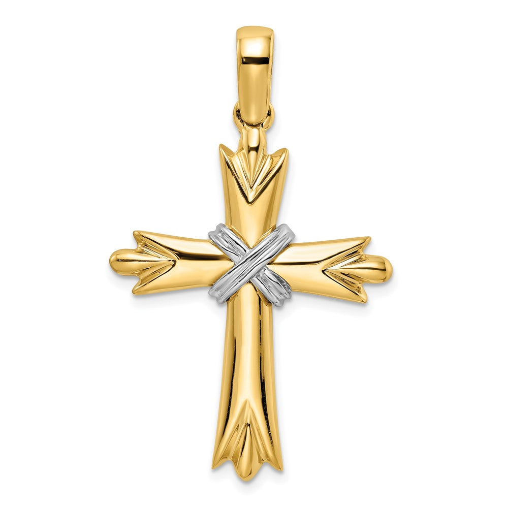 14k Two-tone Gold Polished w/ X-center Cross