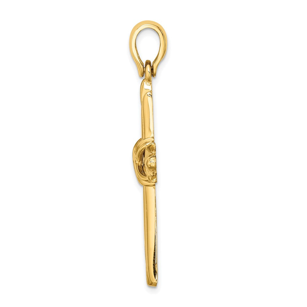 14k Yellow Gold Polished W/  X-Center Cross