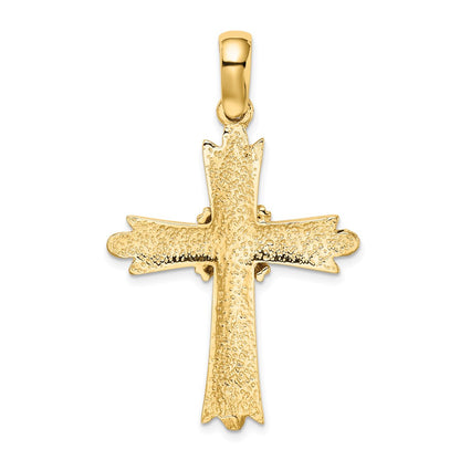 14k Yellow Gold Polished W/  X-Center Cross
