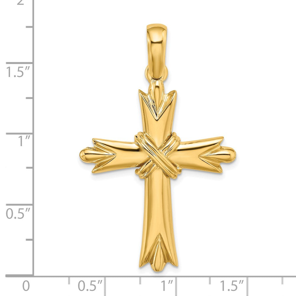 14k Yellow Gold Polished W/  X-Center Cross