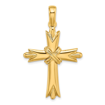 14k Yellow Gold Polished W/  X-Center Cross