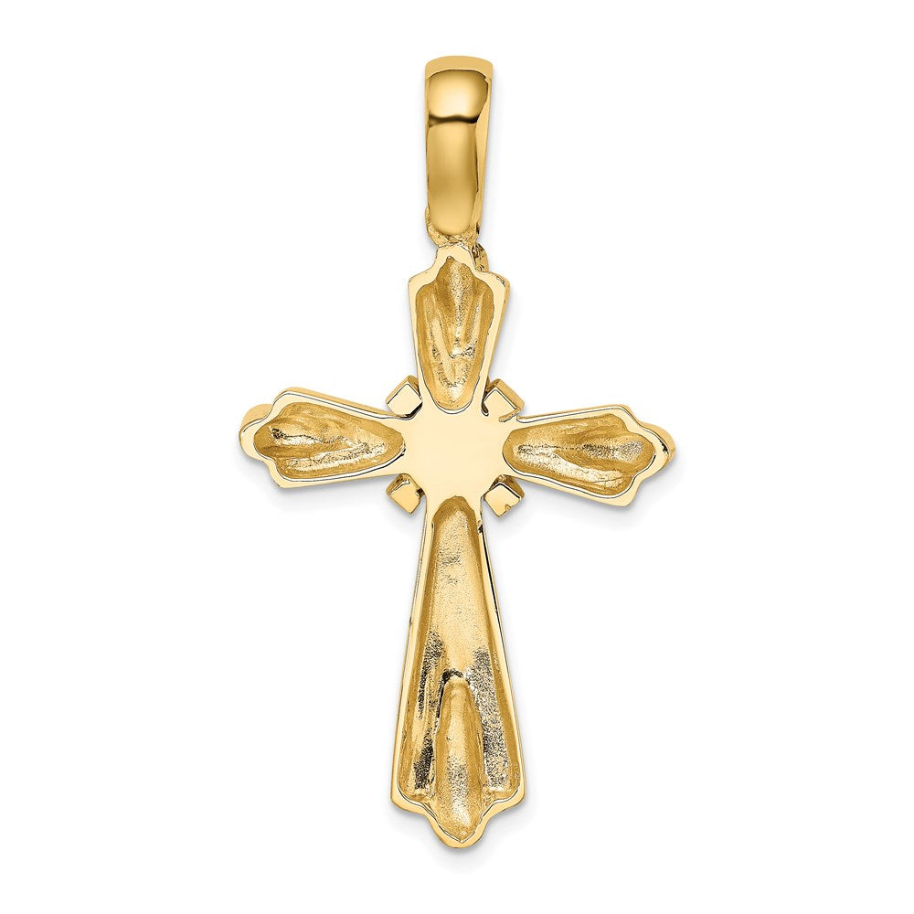 14k Yellow Gold  X  Center Polished Cross