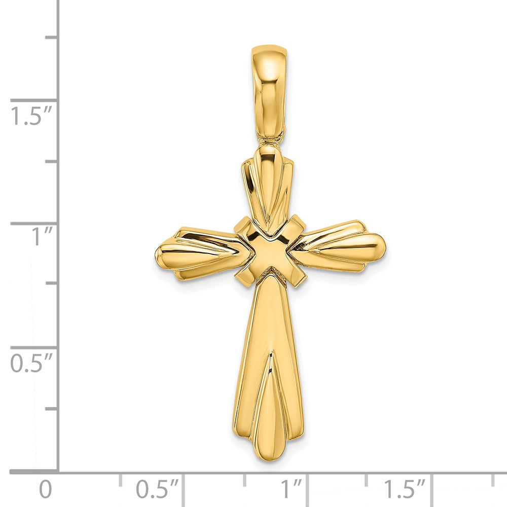 14k Yellow Gold  X  Center Polished Cross