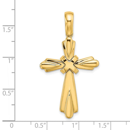 14k Yellow Gold  X  Center Polished Cross