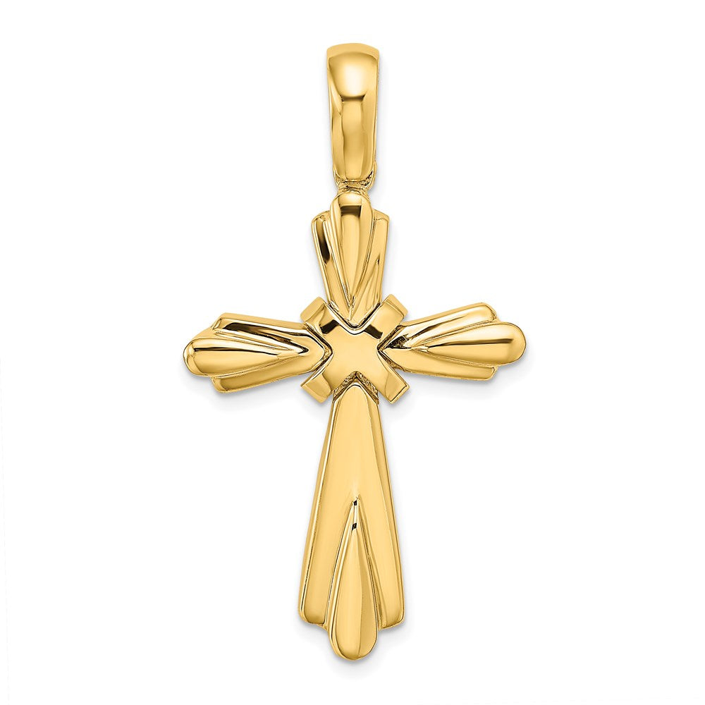 14k Yellow Gold  X  Center Polished Cross