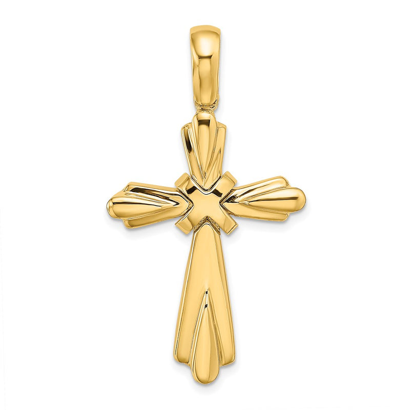 14k Yellow Gold  X  Center Polished Cross