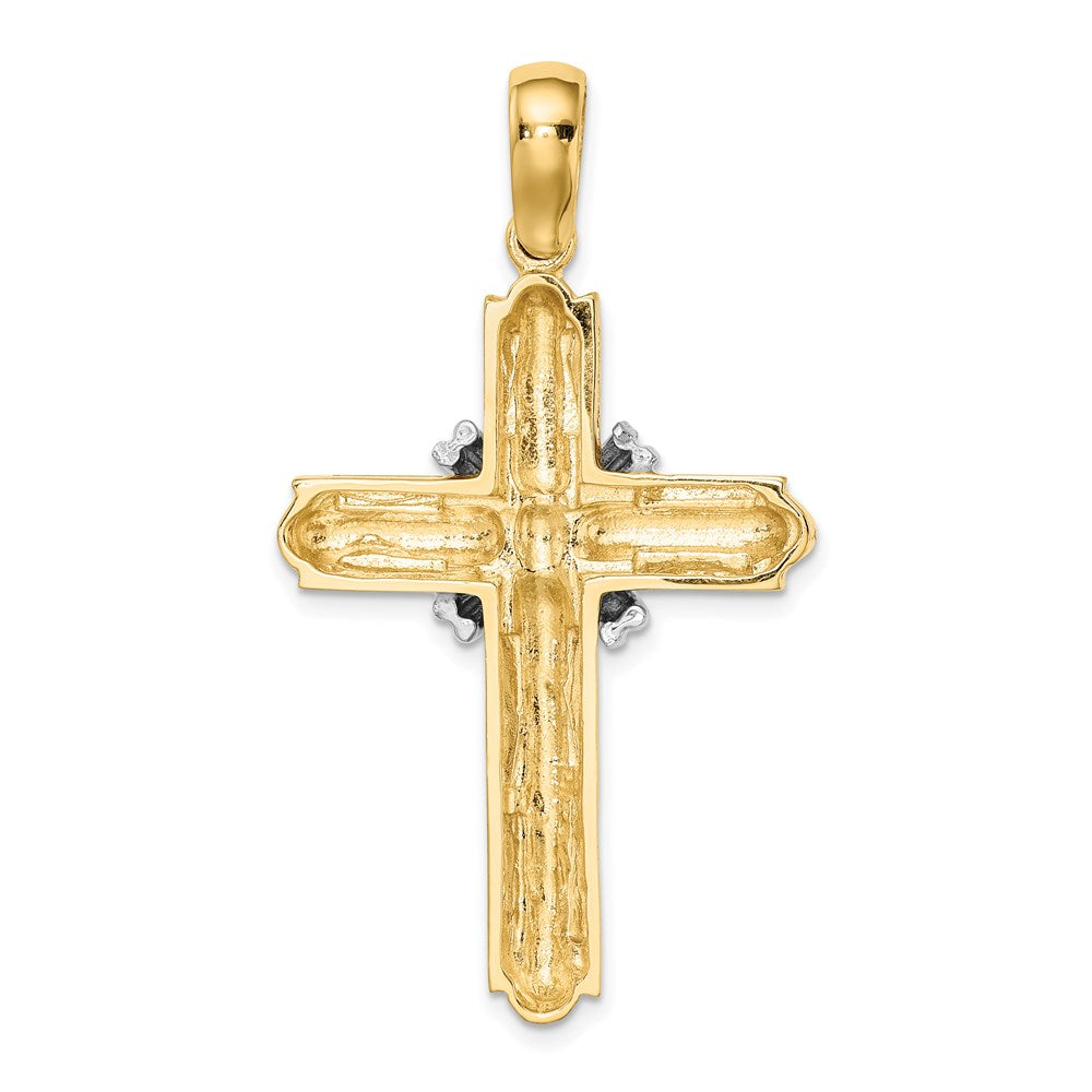 14k Two-tone Gold  X  Center Polished Cross
