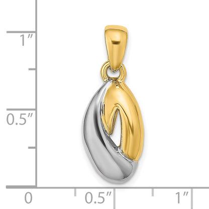 14k Two-tone Gold Two-tone Gold Oval Fashion Pendant