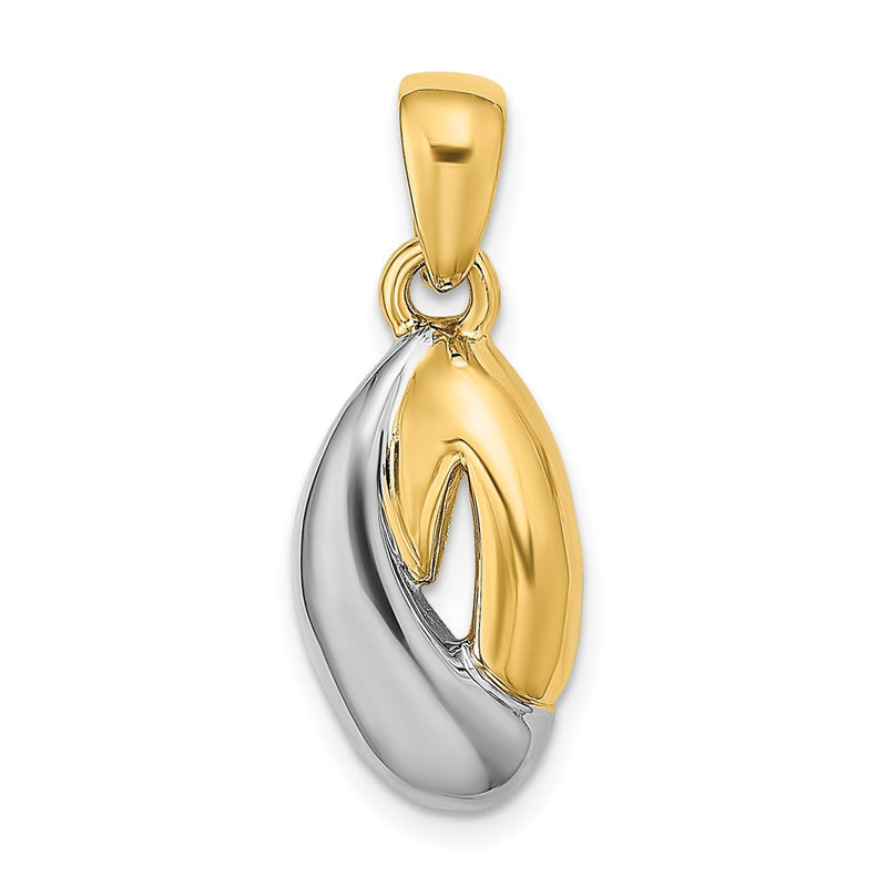 14k Two-tone Gold Two-tone Gold Oval Fashion Pendant