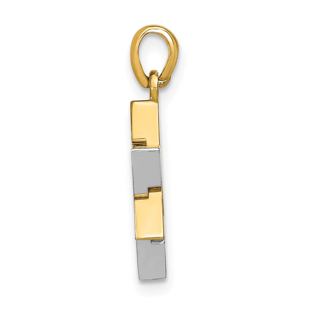 14k Two-tone Gold Two-tone Gold Star Of David Charm
