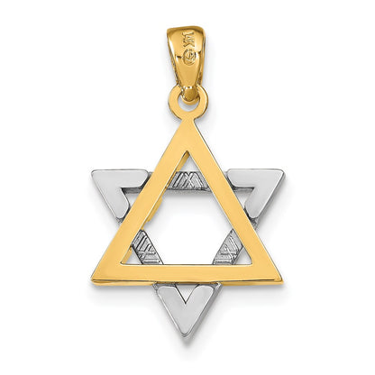 14k Two-tone Gold Two-tone Gold Star Of David Charm