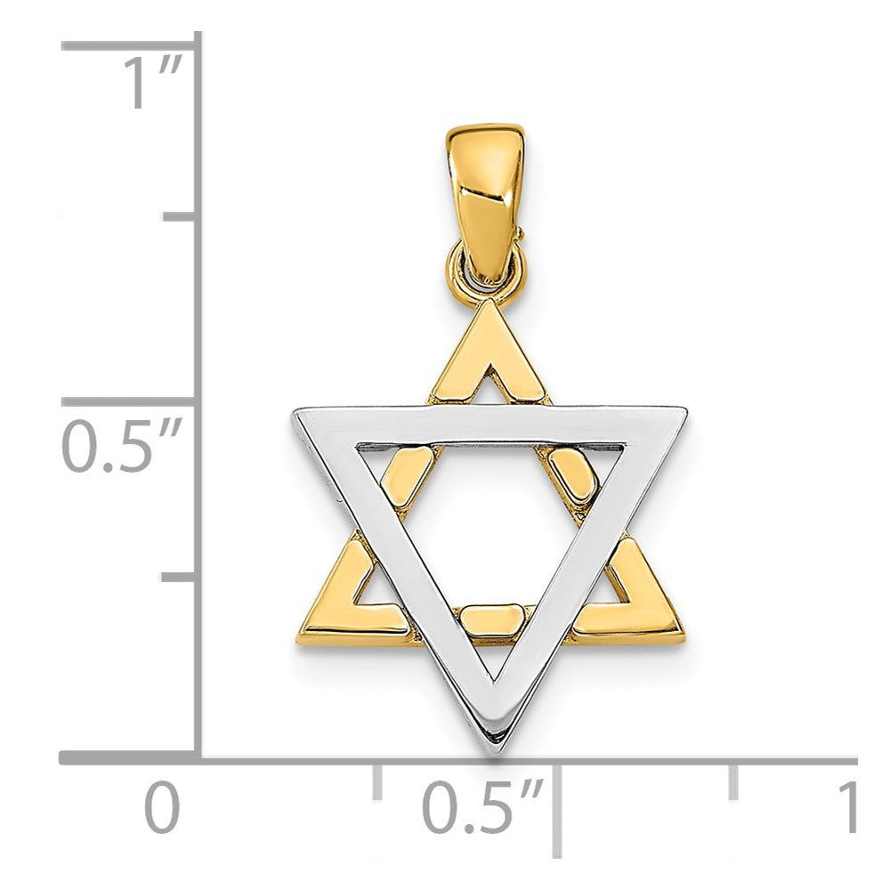 14k Two-tone Gold Two-tone Gold Star Of David Charm