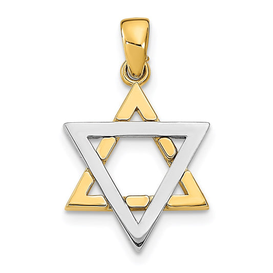 14k Two-tone Gold Two-tone Gold Star Of David Charm