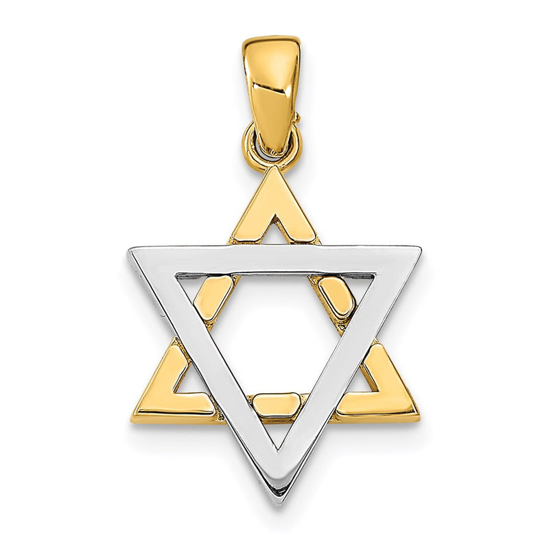 14k Two-tone Gold Two-tone Gold Star Of David Charm