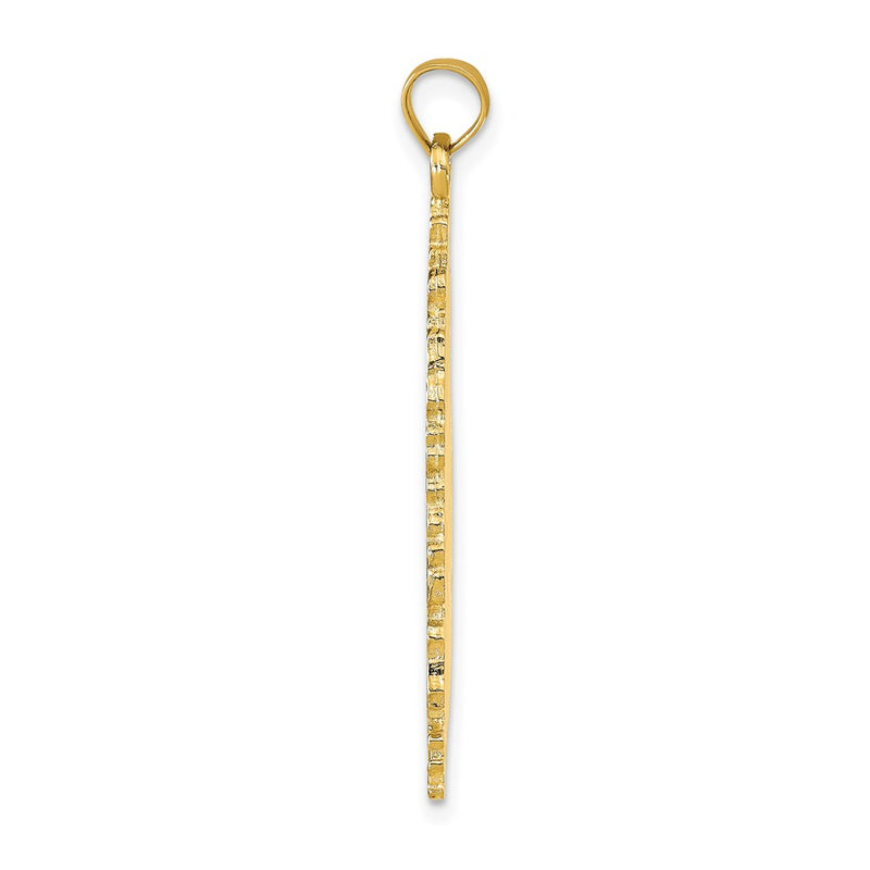 14k Yellow Gold ST. LUCIA Island Map Pendant
