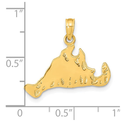 14k Yellow Gold Marthas Vineyard Island Pendant