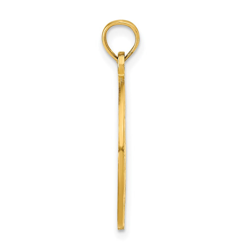 14k Yellow Gold OCEAN CITY w/Dolphins Pendant