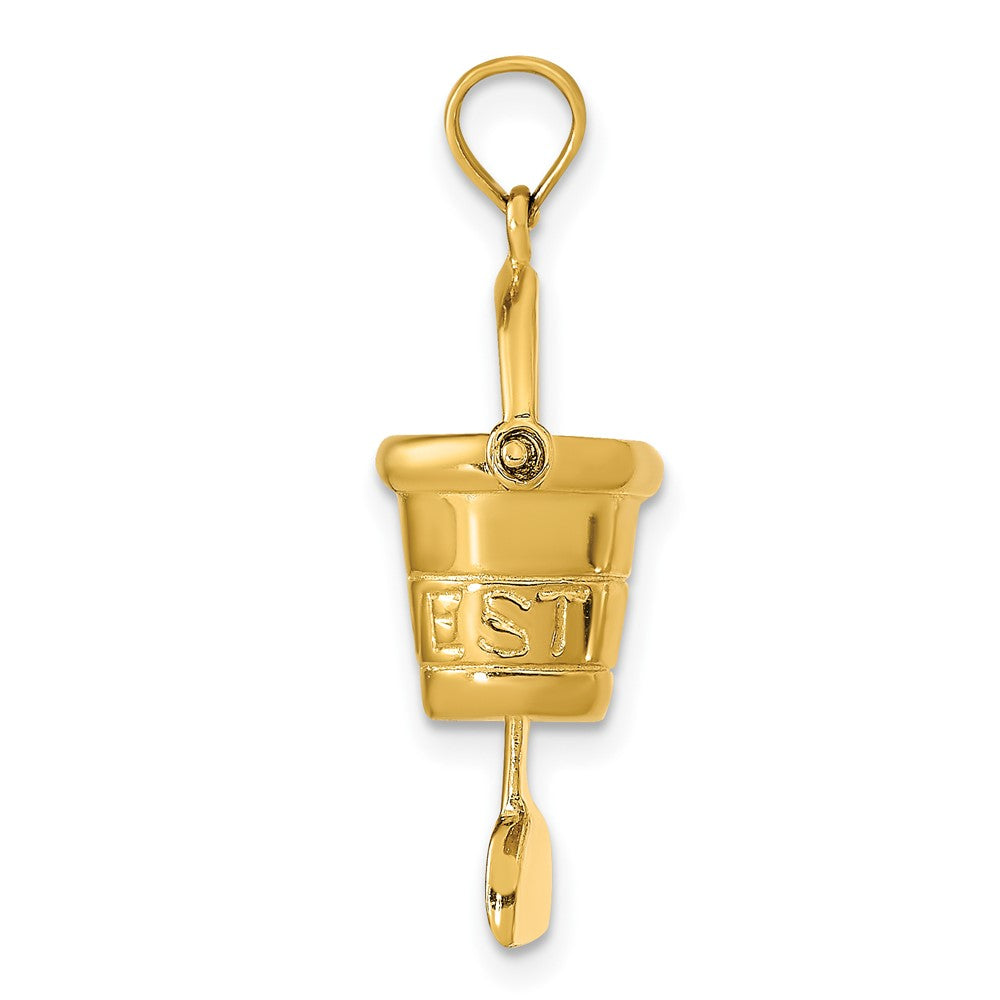 14k Yellow Gold  3D KEY WEST Pail and Shovel Pendant