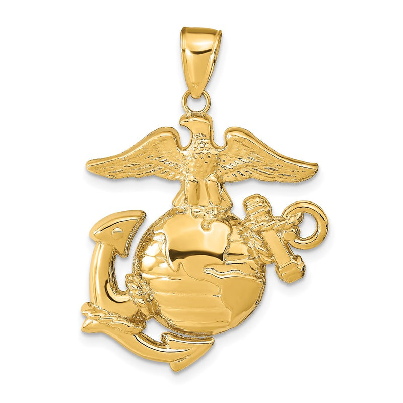 14k Yellow Gold Marine Corps Insignia Pendant