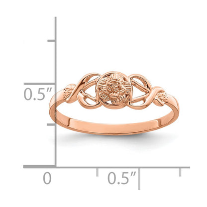 14k Rose Gold Polished Flower Ring