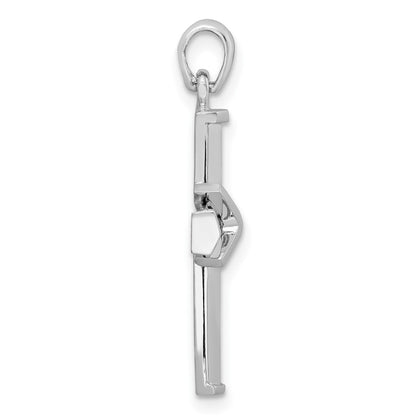 14k White Gold Cross Pendant