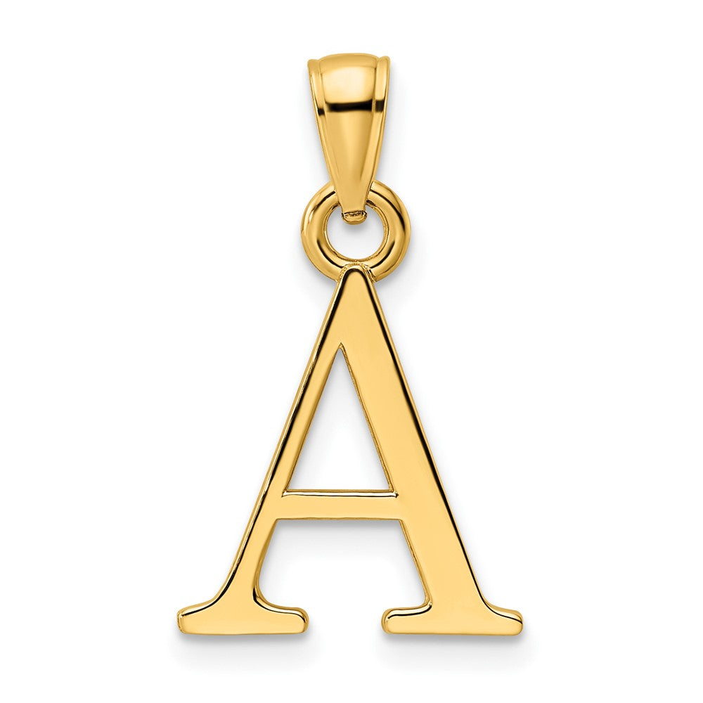 14k Yellow Gold Letter A Initial Pendant