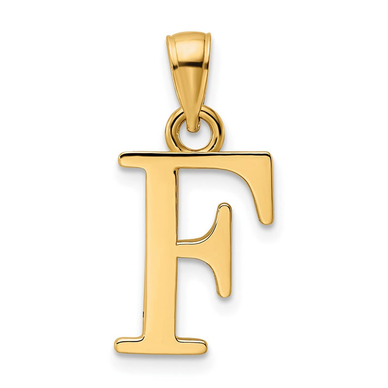 14k Yellow Gold Polished Letter F Pendant