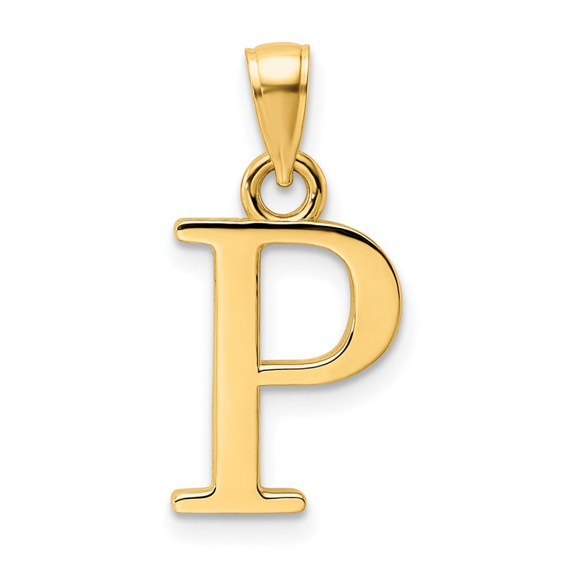 14k Yellow Gold Polished Letter P Pendant