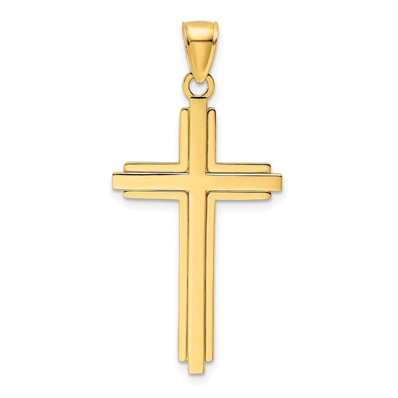 14k Yellow Gold Polished Cross Pendant