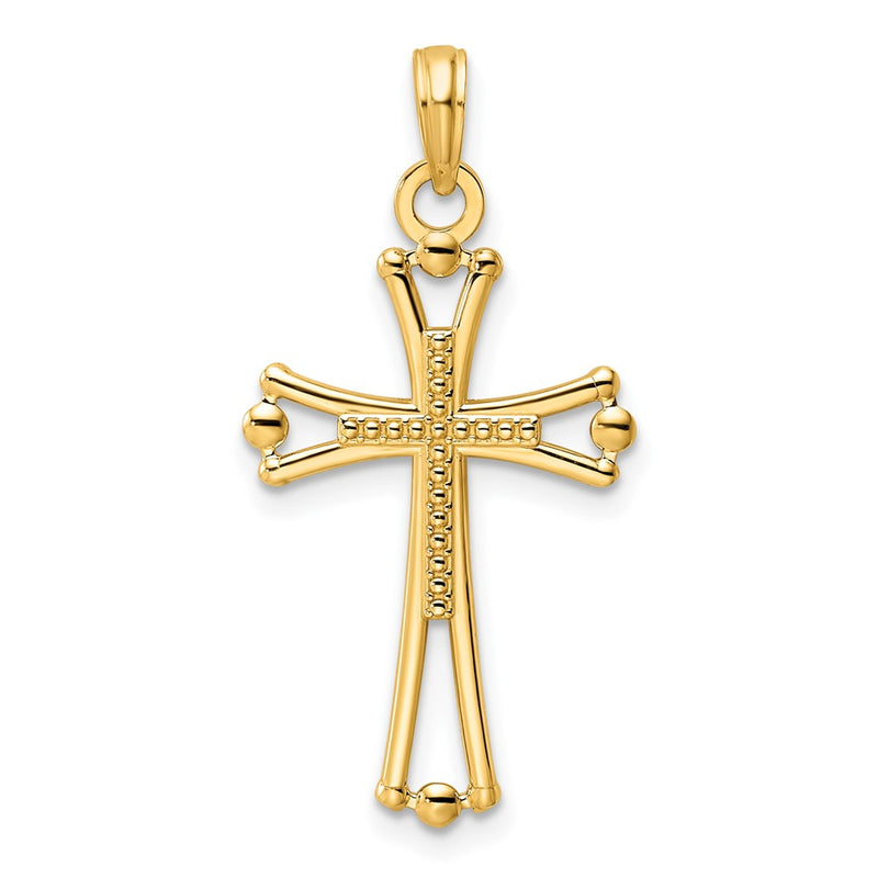 14k Yellow Gold Polished Cross Pendant