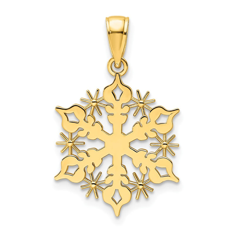 14k Yellow Gold Polished Snowflake Pendant