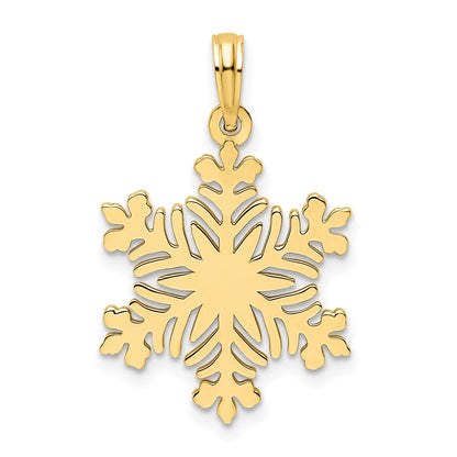 14k Yellow Gold Polished Snowflake Pendant