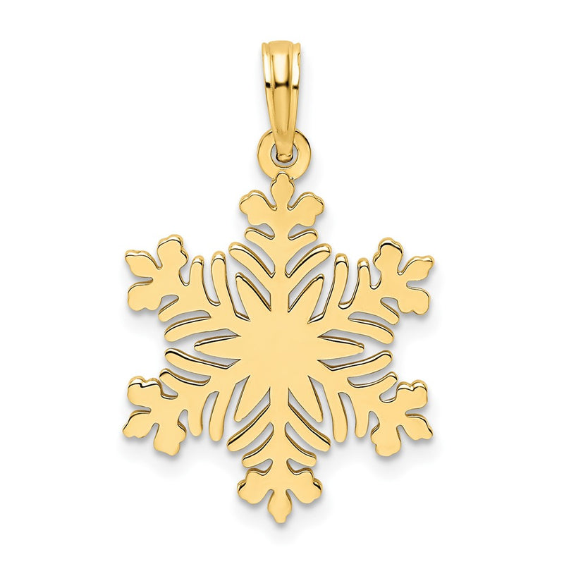 14k Yellow Gold Polished Snowflake Pendant