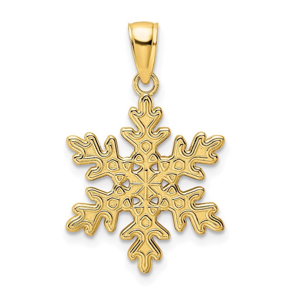 14k Yellow Gold Polished Snowflake Pendant