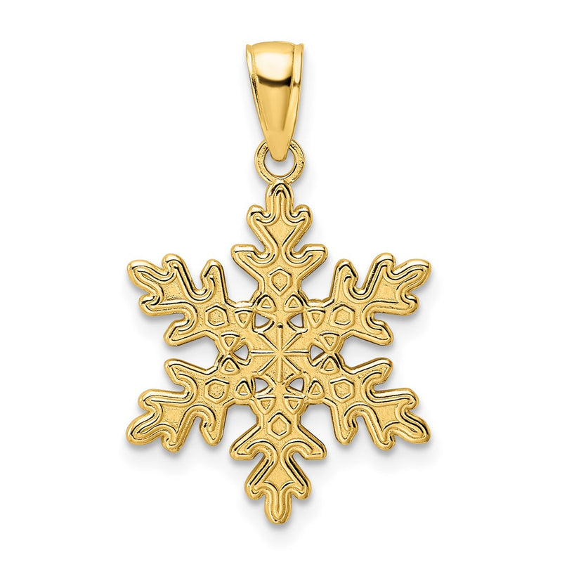 14k Yellow Gold Polished Snowflake Pendant