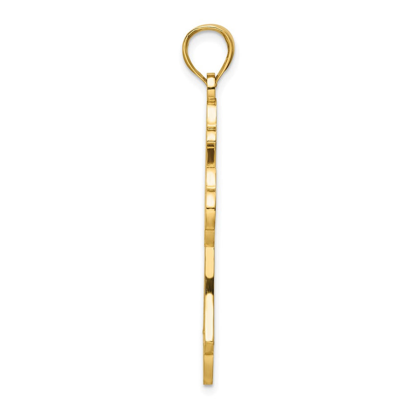 14k Yellow Gold Polished Cross Pendant