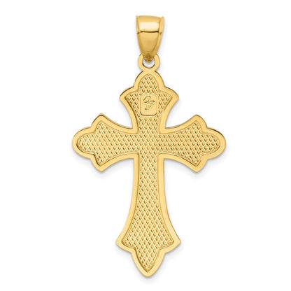 14k Yellow Gold Polished Cross Pendant