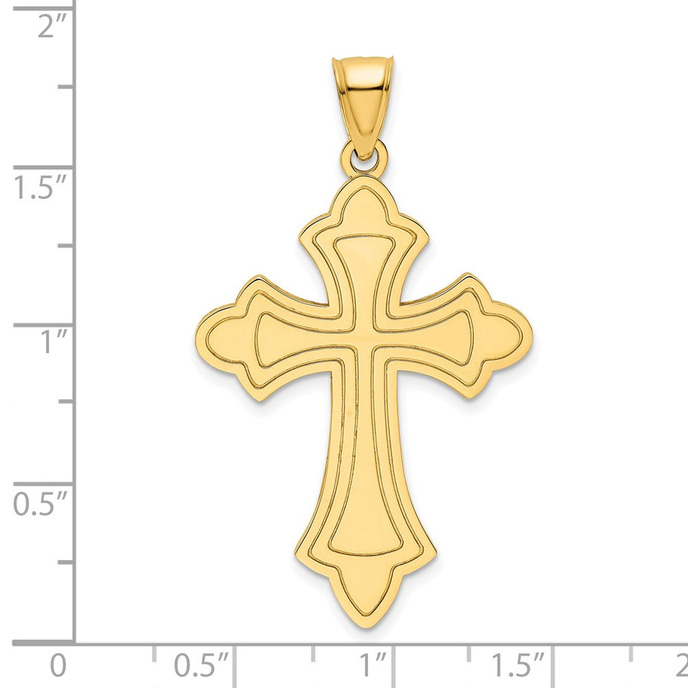 14k Yellow Gold Polished Cross Pendant