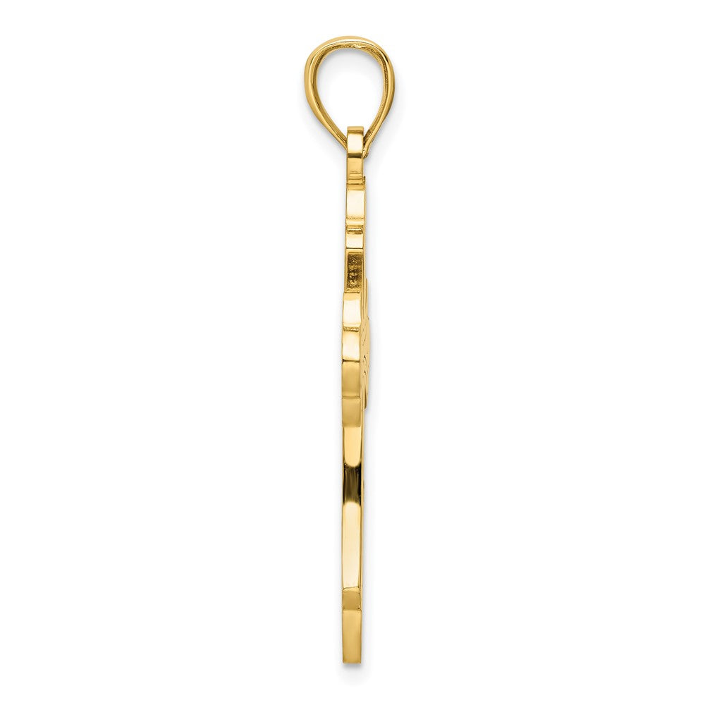 14k Yellow Gold Polished Cross Pendant