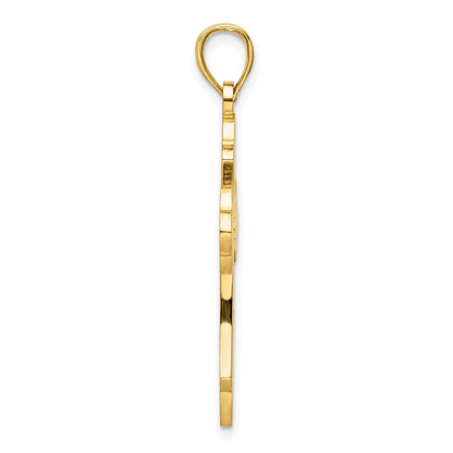 14k Yellow Gold Polished Cross Pendant