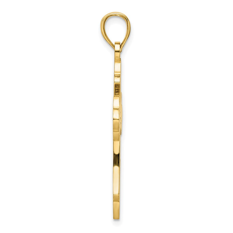 14k Yellow Gold Polished Cross Pendant